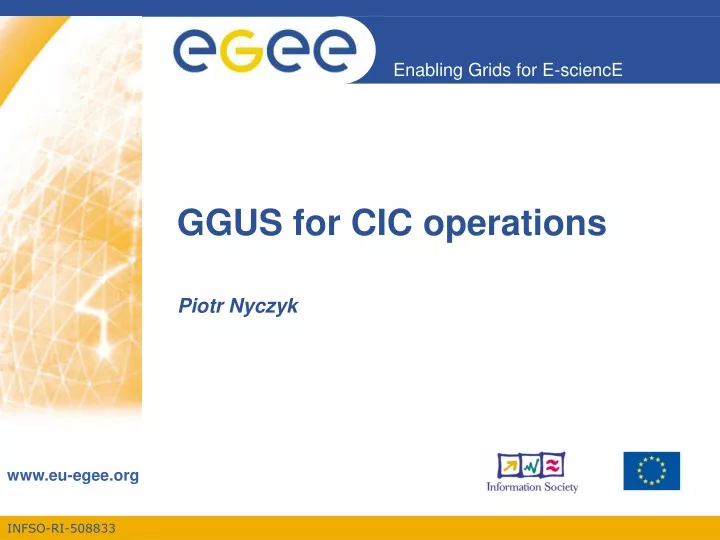 ggus for cic operations n.