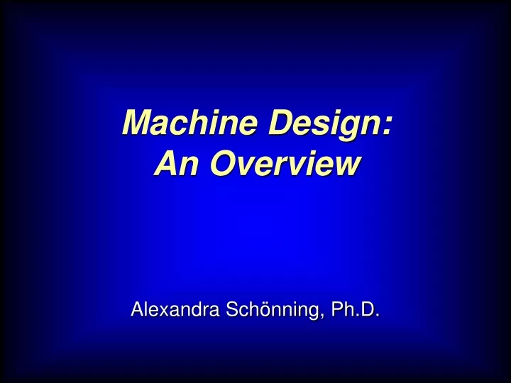 machine design presentation topics