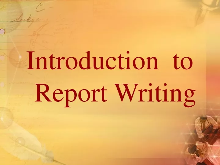 report writing introduction background