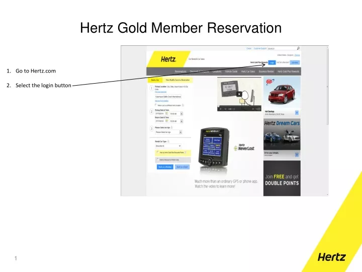 PPT - Hertz Gold Member Reservation PowerPoint Presentation, free ...