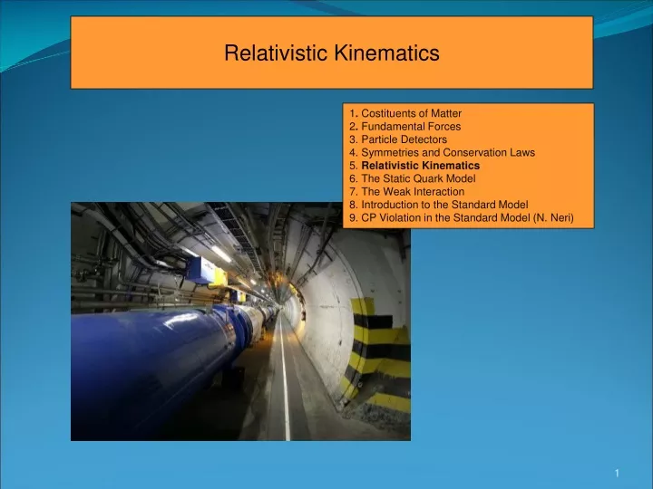 relativistic kinematics n.