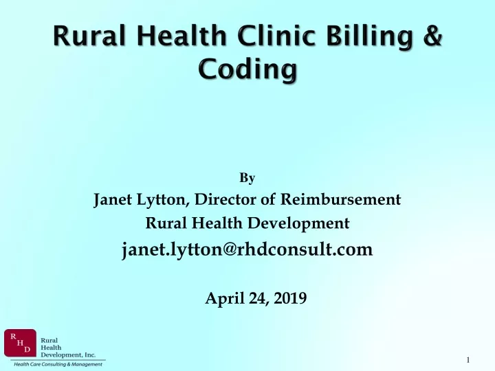 PPT - Rural Health Clinic Billing & Coding PowerPoint Presentation - ID ...