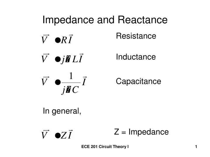 PPT - Impedance And Reactance PowerPoint Presentation, Free Download ...