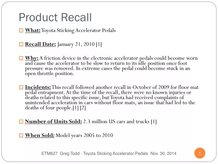 product recall powerpoint presentation