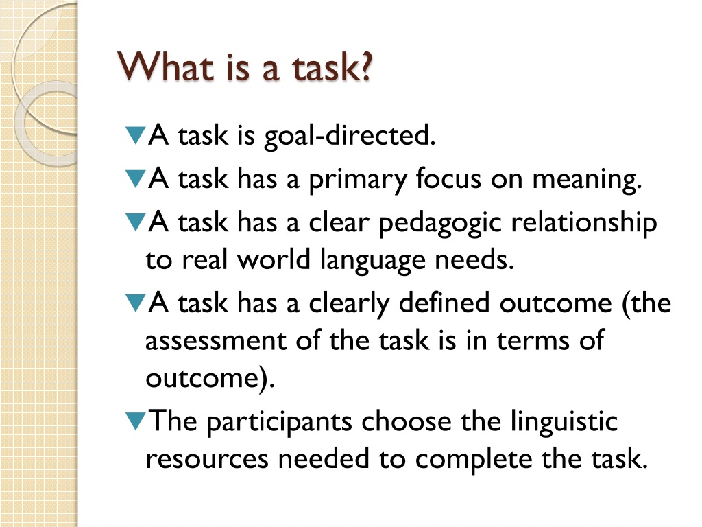 what does task verb mean