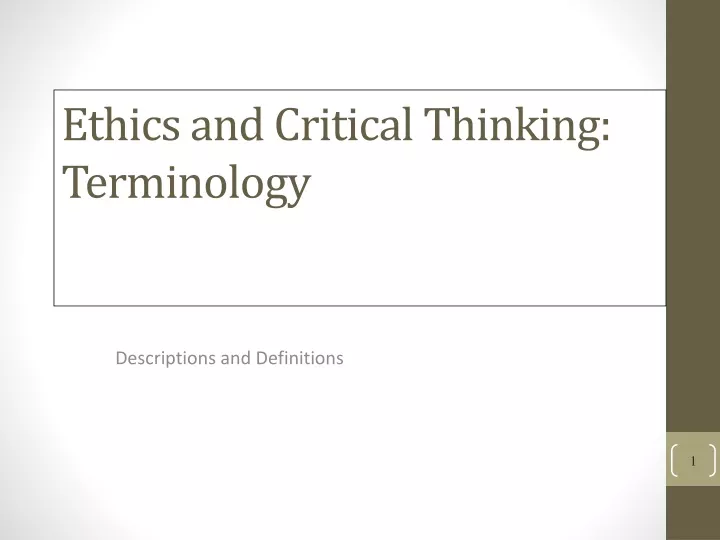 critical thinking vs ethics