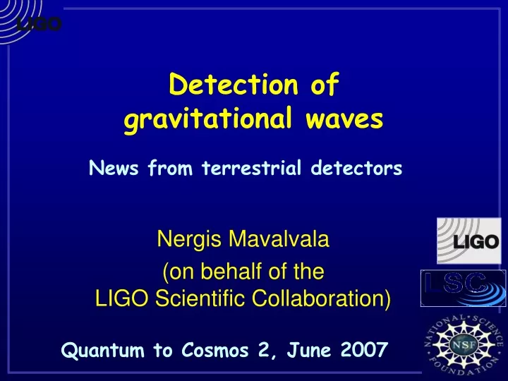 Ppt Detection Of Gravitational Waves Powerpoint Presentation Free