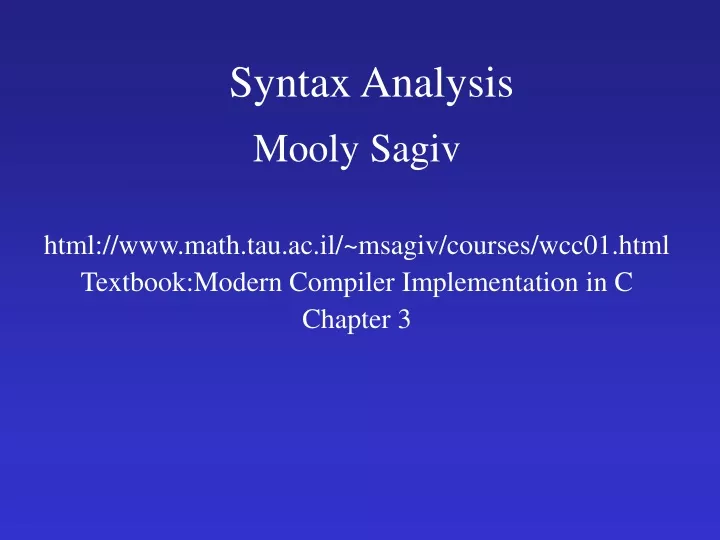 PPT - Syntax Analysis PowerPoint Presentation, Free Download - ID:9482106