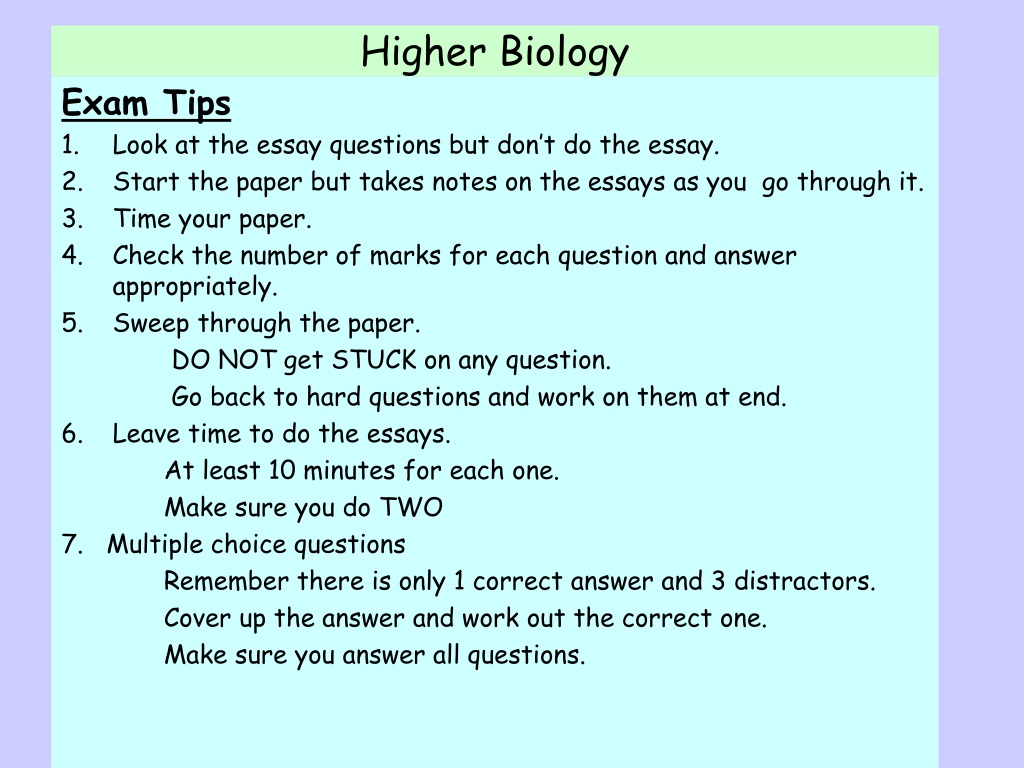 higher biology unit 3 essays