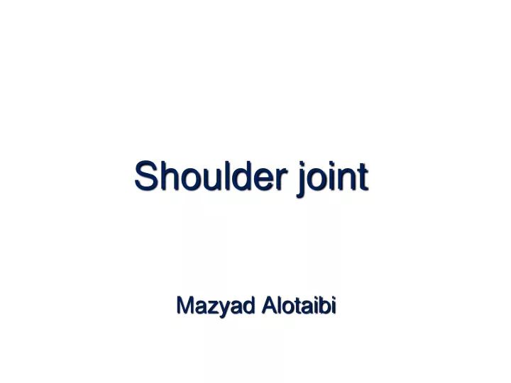 shoulder joint n.