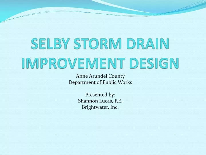 selby storm drain improvement design n.