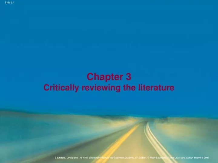 chapter 3 critically reviewing the literature ppt