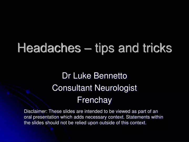 headaches tips and tricks n.