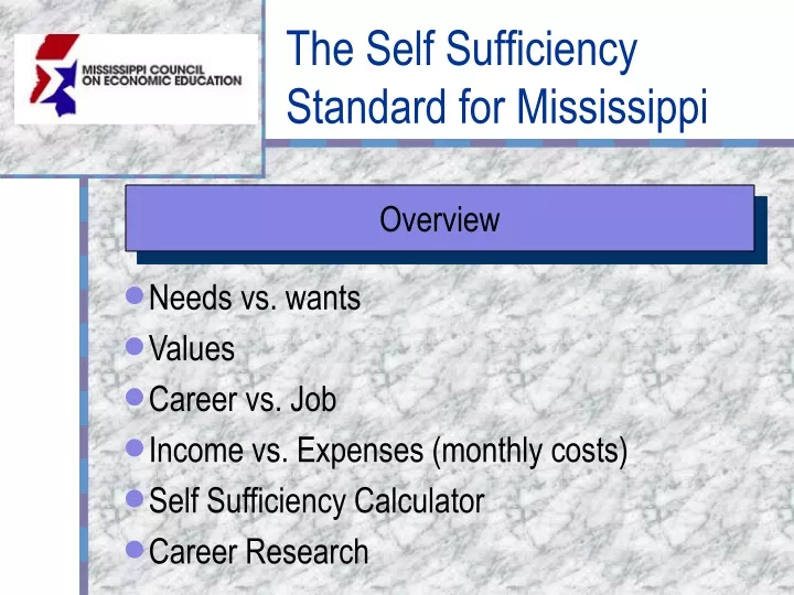 the self sufficiency standard for mississippi n.