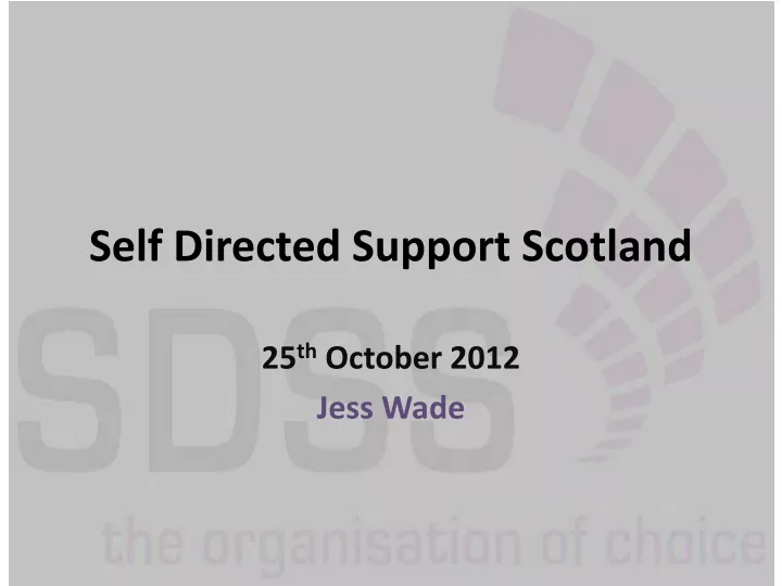 self directed support scotland n.