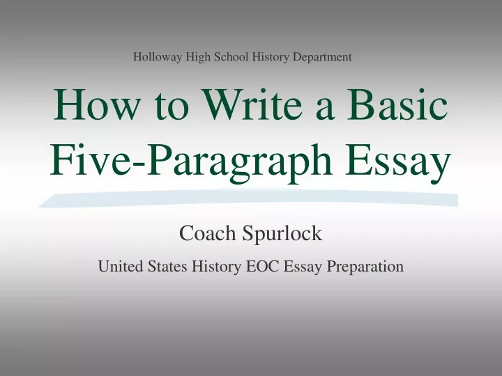 how to write a five paragraph essay powerpoint