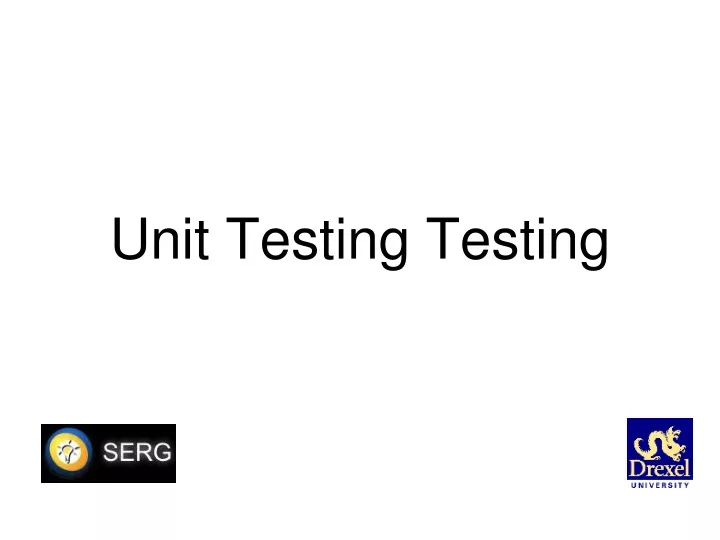 unit testing testing n.