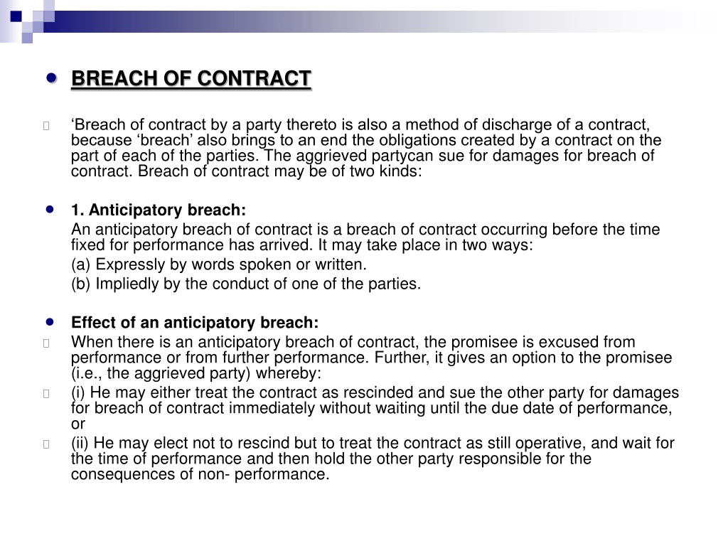 assignment on remedies for breach of contract