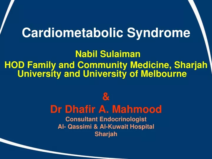 cardiometabolic syndrome nabil sulaiman n.