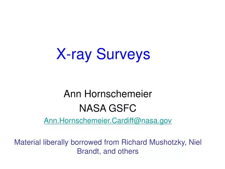 x ray surveys n.