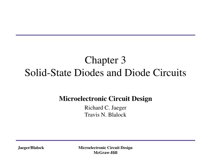 Ppt Chapter 3 Solid State Diodes And Diode Circuits Powerpoint