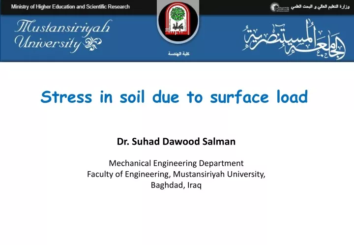 stress in soil due to surface load n.