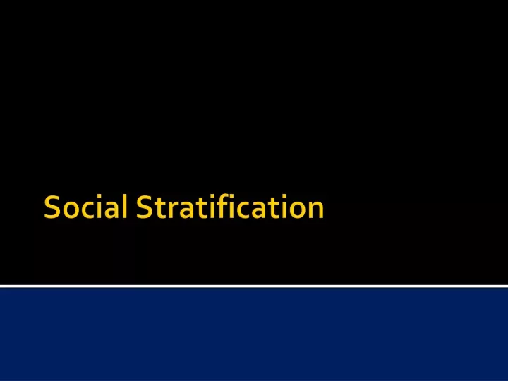 social stratification n.