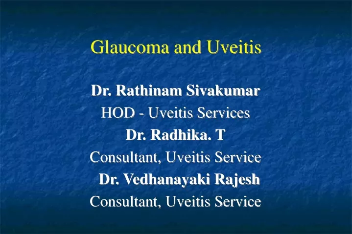 PPT - Glaucoma and Uveitis PowerPoint Presentation, free download - ID ...