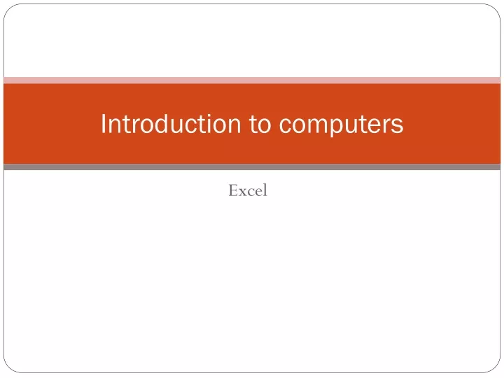 powerpoint presentation introduction to computers