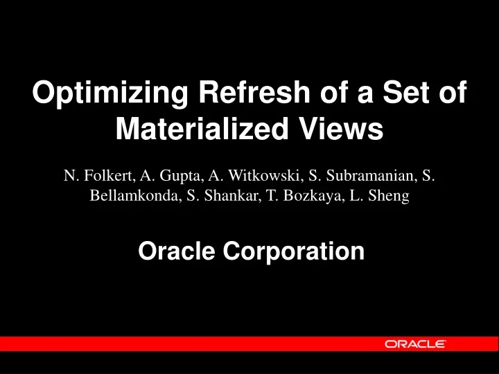 ppt-optimizing-refresh-of-a-set-of-materialized-views-powerpoint