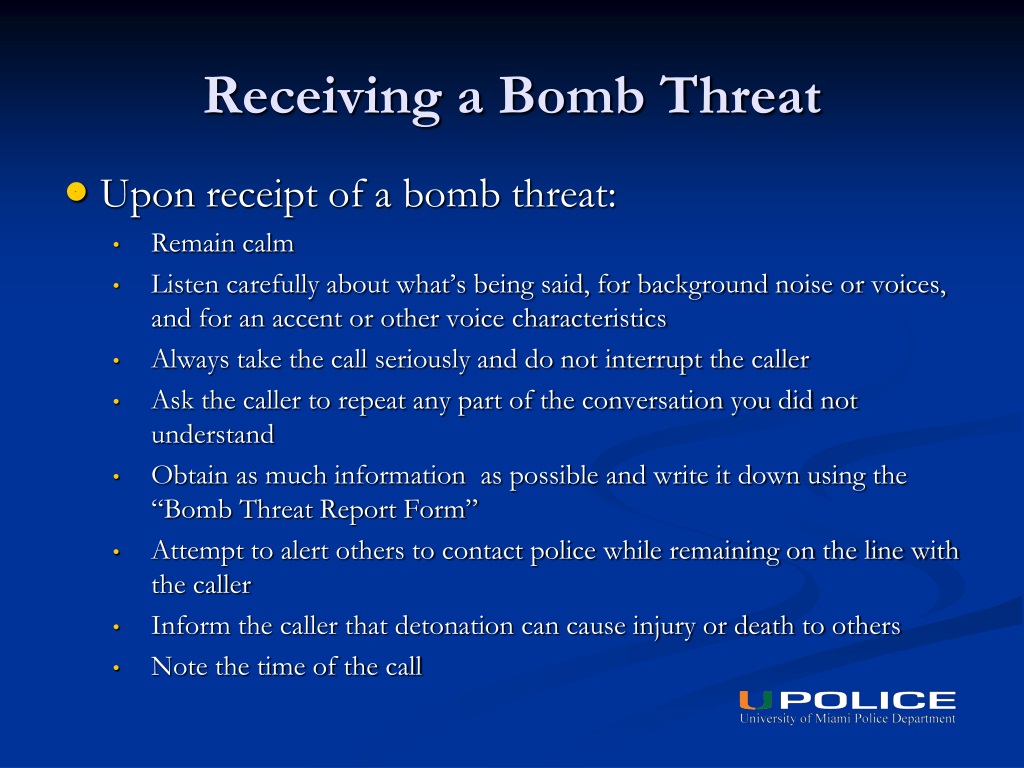 PPT - Bomb Threat Training PowerPoint Presentation, free download - ID ...