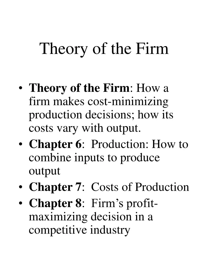 firm theory case study