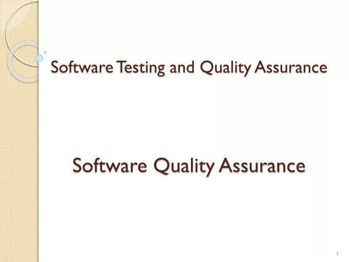 software testing and quality assurance software quality assurance n.