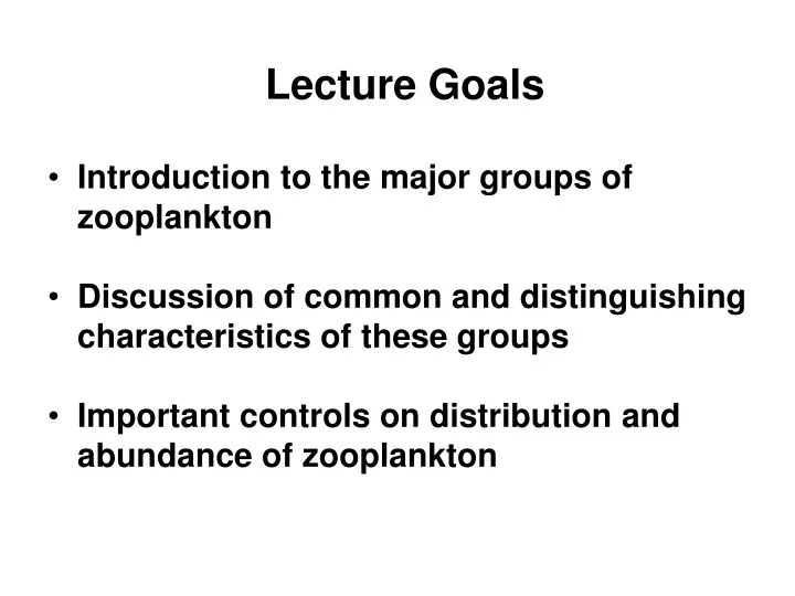 lecture goals n.