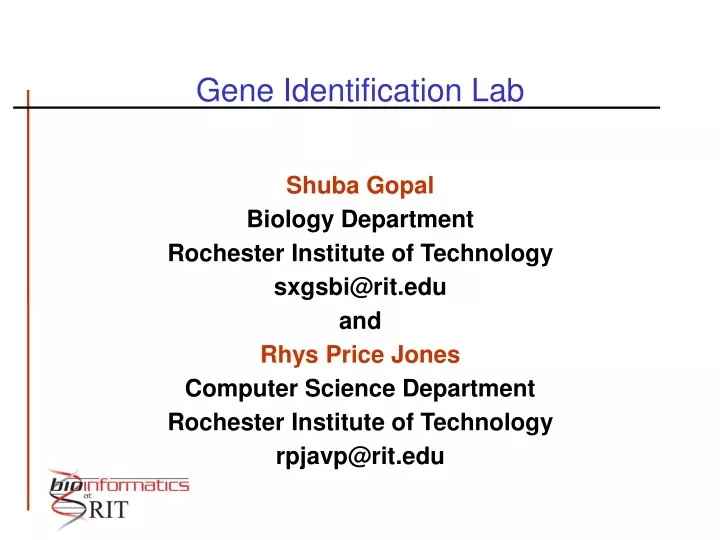 gene identification lab n.