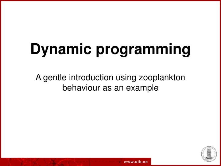 PPT - Dynamic programming PowerPoint Presentation, free download - ID ...