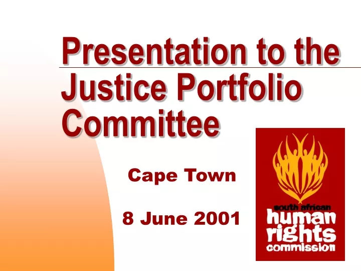 presentation to the justice portfolio committee n.