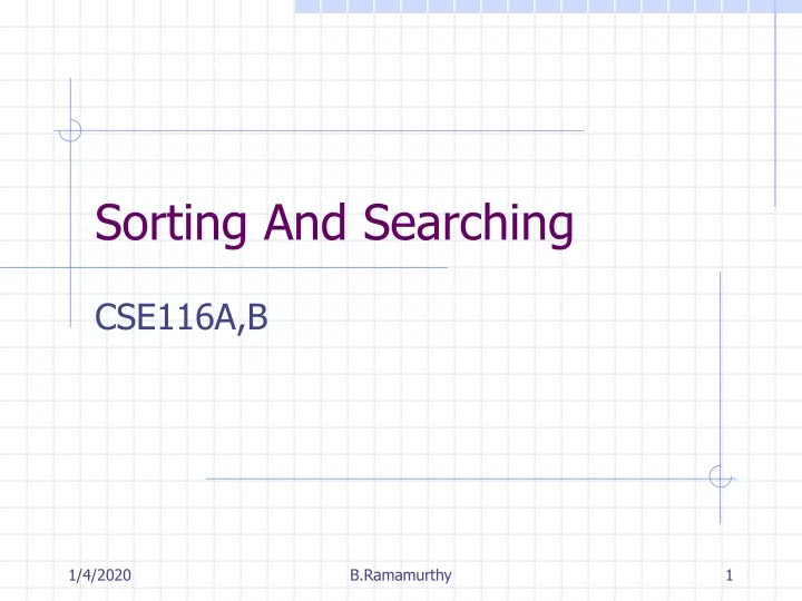 PPT - Sorting And Searching PowerPoint Presentation, free download - ID ...