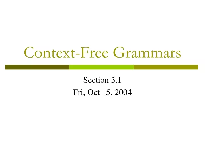 context-free grammars rochester cs