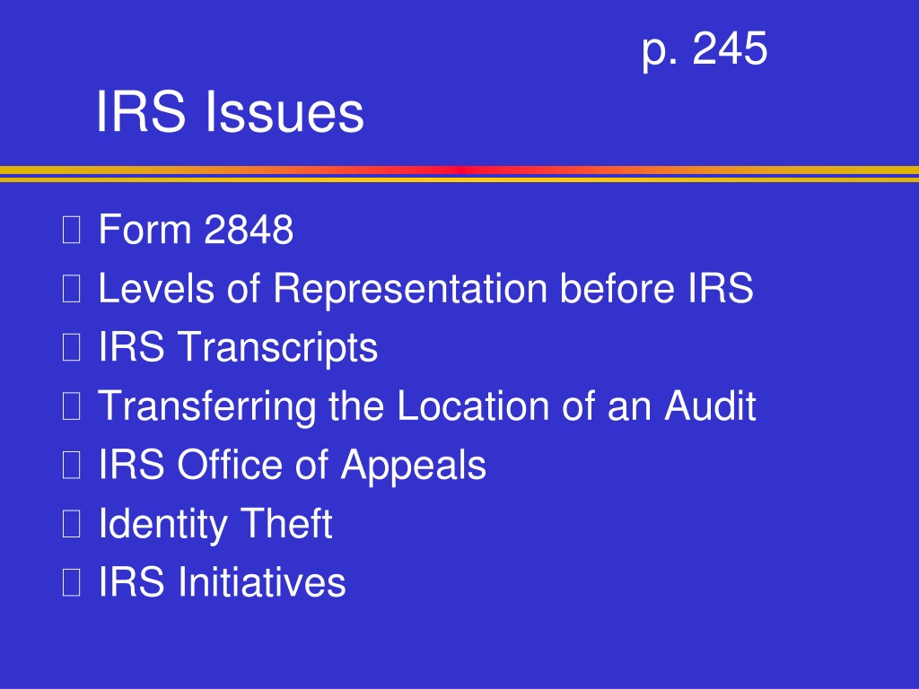 PPT IRS Issues Chapter 8 pp. 245265 PowerPoint Presentation, free