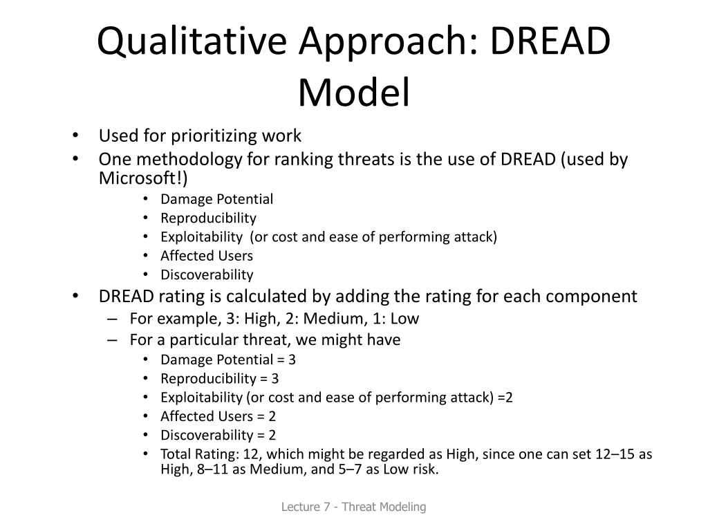 PPT - Lecture 7: Threat Modeling PowerPoint Presentation, free download ...