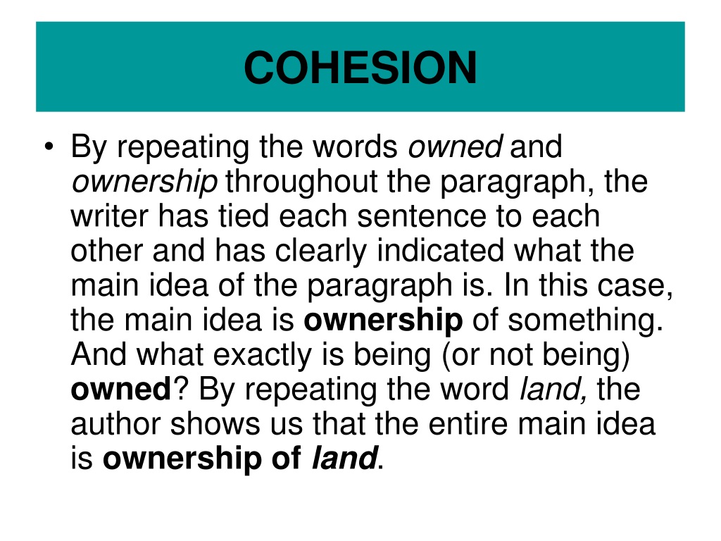 cohesion and coherence examples