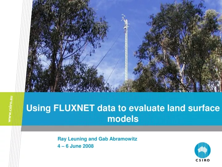 using fluxnet data to evaluate land surface models n.