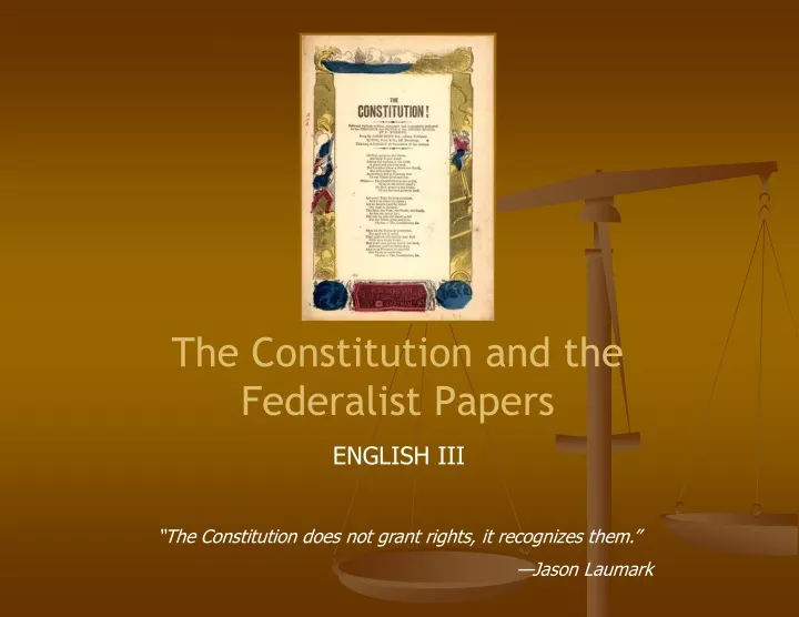the constitution and the federalist papers n.