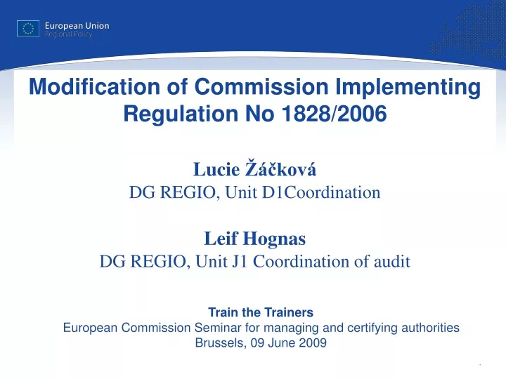 PPT - Train The Trainers European Commission Seminar For Managing And ...