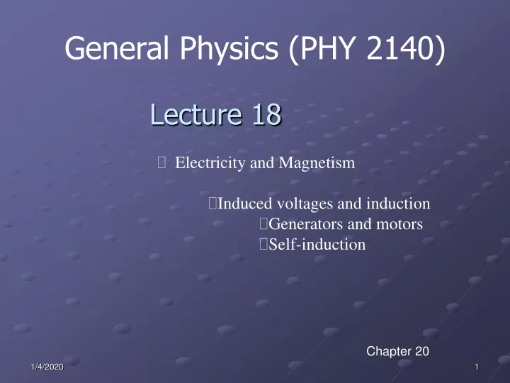 general physics phy 2140 n.