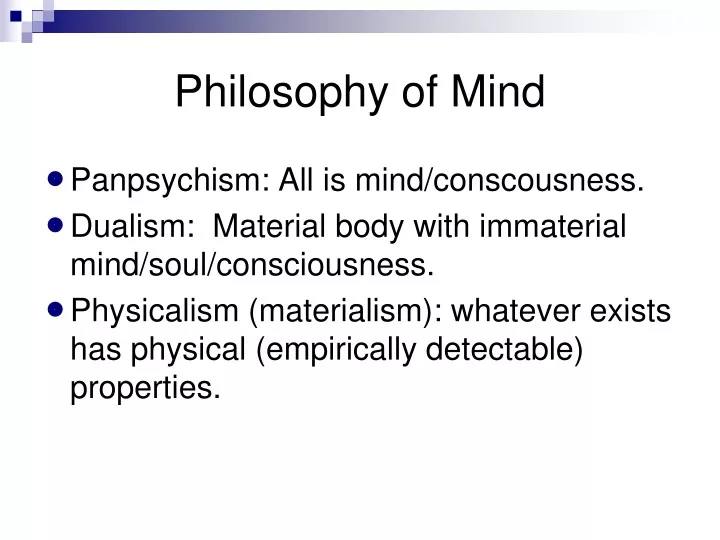 PPT - Philosophy of Mind PowerPoint Presentation, free download - ID ...