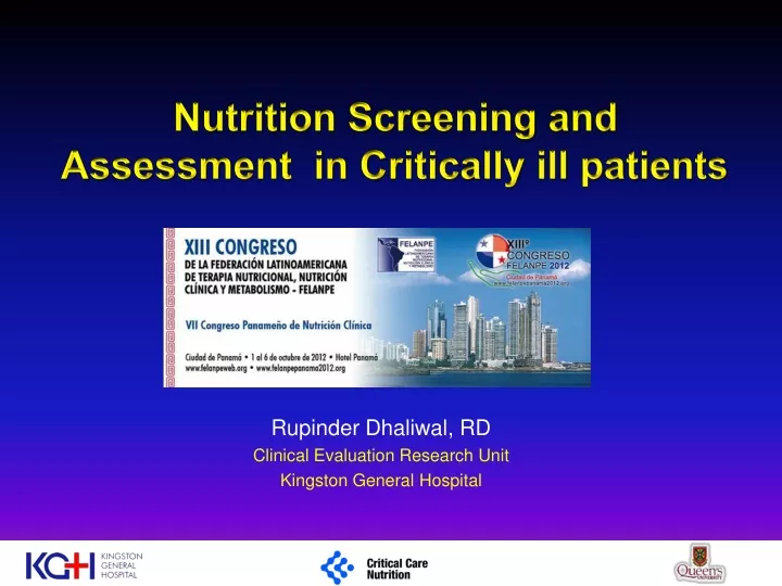 Ppt Nutrition Screening And Assessment In Critically Ill Patients