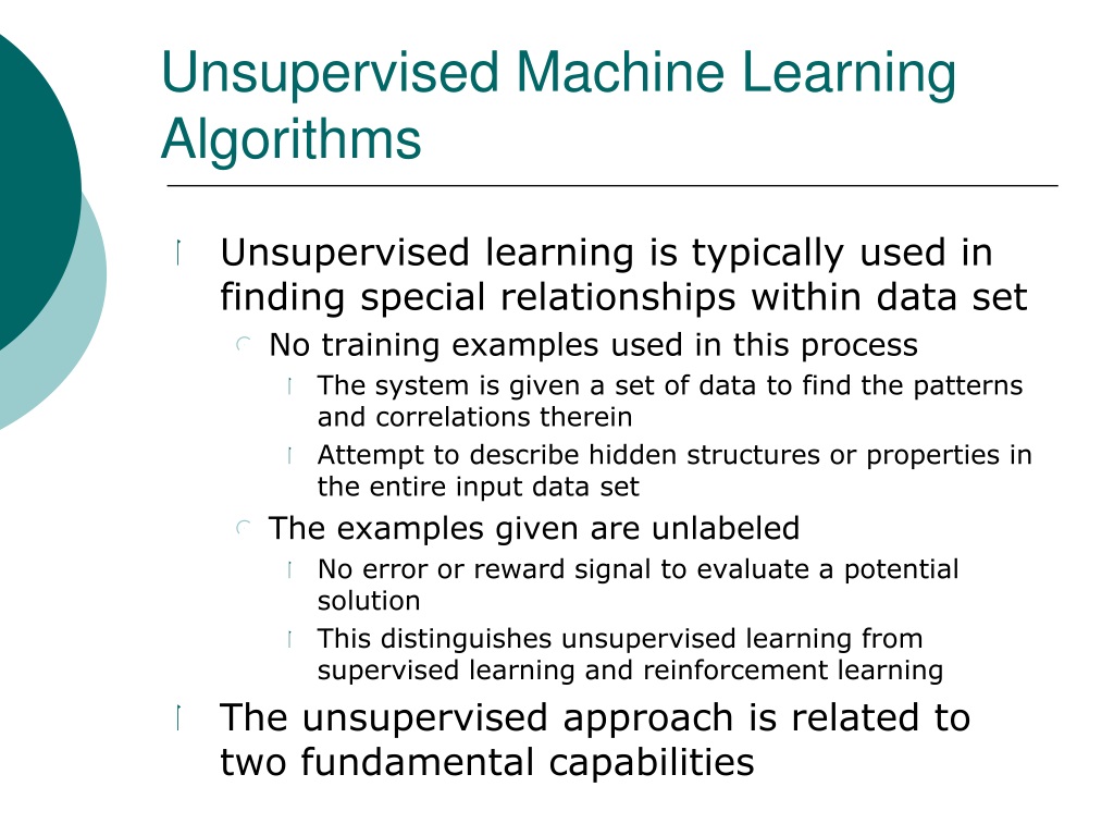 PPT - Unsupervised Machine Learning Algorithms PowerPoint Presentation ...