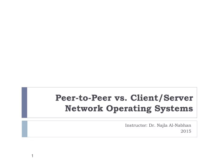 peer to peer vs client server network operating systems n.